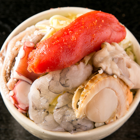 A finished plate of monja at Kintaro